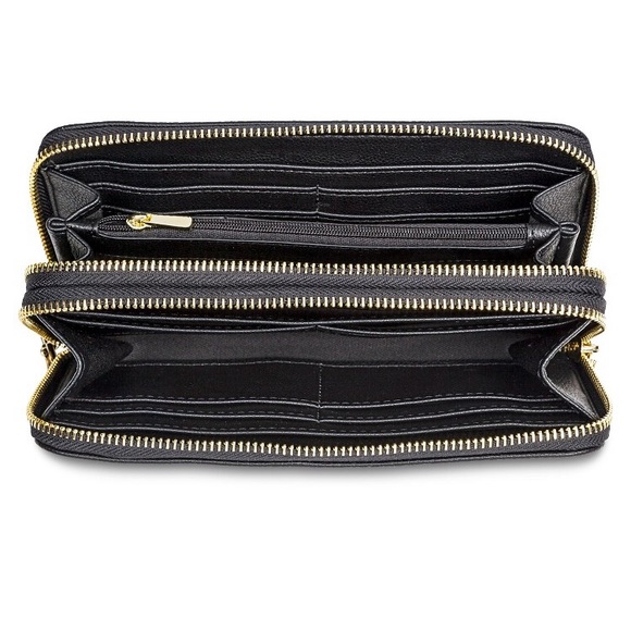 A New Day Double Zipper Faux Leather Wristlet - Picture 2 of 3